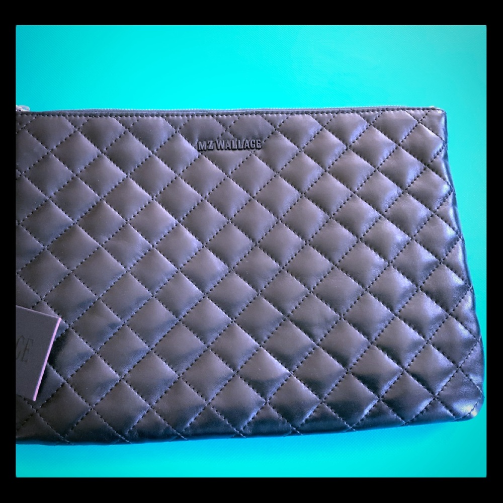 MZ Wallace Black Leather Clutch